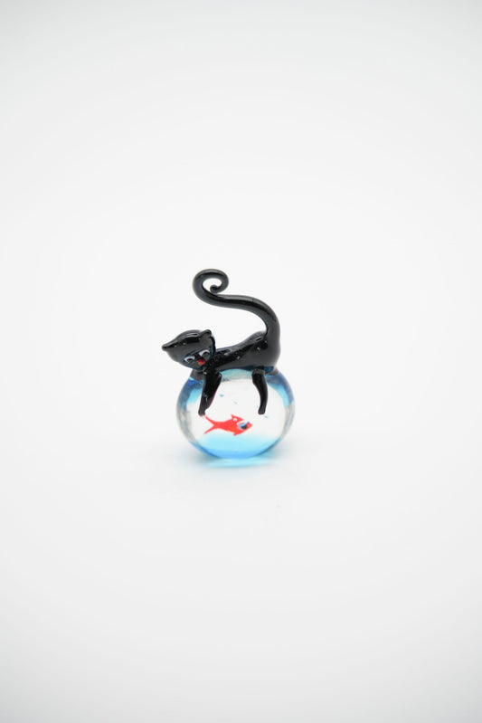 Acquario gatto in guardia
